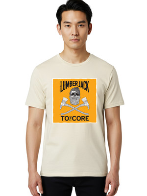 Lumberjack Skull 3 Mens Graphic Tee, 100% Cotton, Casual Summer Wear