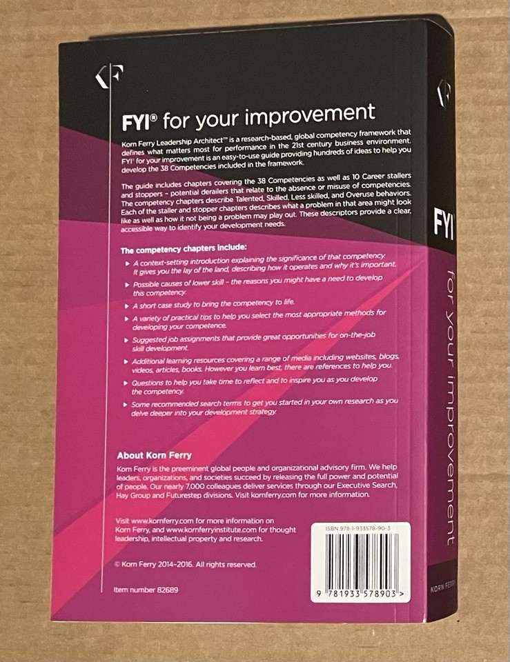 FYI For Your Improvement 6th Edition Competencies Development Guide ...