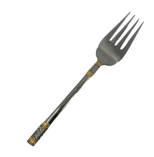 Wallace Golden Aegean Weave place Large Serving Cold Buffet Fork 8 3/4” 18/10