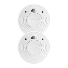 Pack of 2 Optical Smoke Detectors 85dB with Test Button and Silence Function