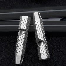 Titanium Alloy Dual Tube EDC Survival Whistle Outdoor Emergency Loud Keychain