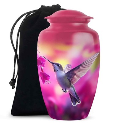 Glittering Humming Bird Urns for Human Ashes Adult Father, Burial Urn (10 Inch)