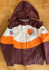 APEX ONE Cleveland Browns NFL Hoodie Jacket Brown Orange White Hooded