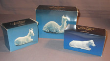 Belén de porcelana blanca vintage Avon animales burro vaca camello IOB