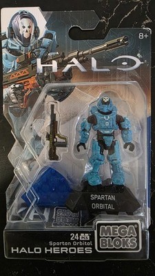 HALO HEROES MEGA CONSTRUX BLOKS TEAL UNSC SPARTAN ORBITAL MINI FIGURE DKW61