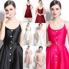 Solid Scoop Neck Spaghetti Straps Women Casual Party Long Slim Evening Sundress
