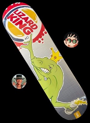 RARE 2008 Lizard King Burger King THINK Skateboard Deck Deathwish BRAND NEW MINT