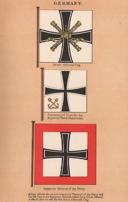 DEUTSCHE REICHSFAHNEN. Gross-Admiral. Marine Sekretär. Generalinspekteur 1916