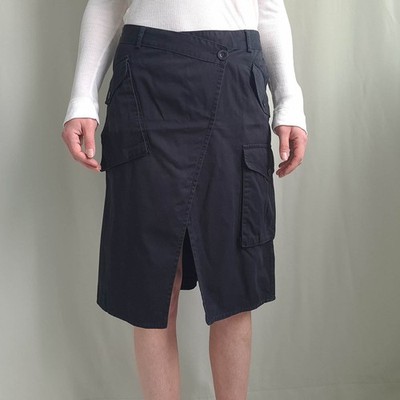 Paul Smith Damen Cargo Rock Größe M / W30 A-Linie Knielang Baumwolle Schwarz