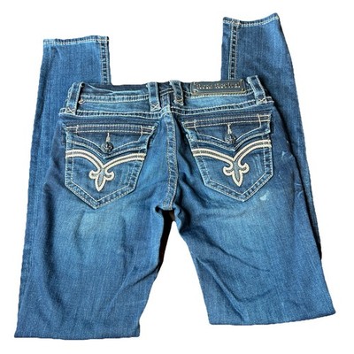 Y2K ROCK REVIVAL JEANS Ashley Skinny Size 26 ? Fancy Pockets 