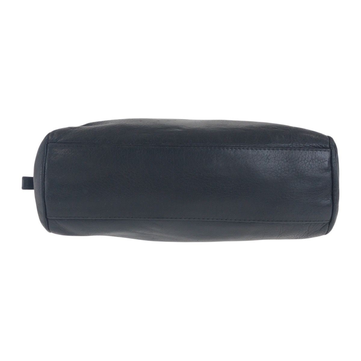 PRADA Triangular Logo Leather Pouch Black Silver … - image 5