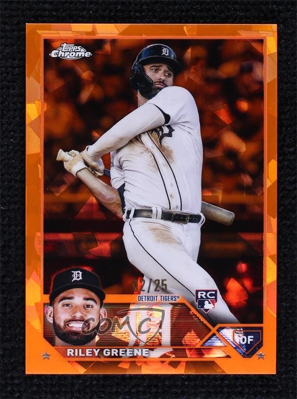2023 Topps Chrome Sapphire Orange 2/25 Riley Greene #31 Rookie RC w0i