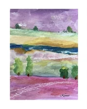 Aceo By Kenna Painting HP Landscape Small Art 2.5” X 3.5” Signed