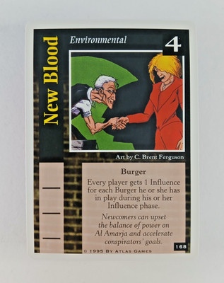 New Blood #168 - On The Edge CCG card (1995 Atlas) Environmental, Standard TCG