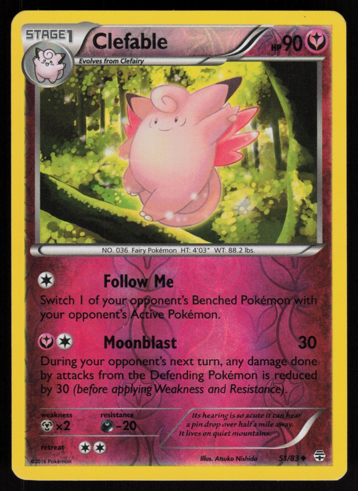Reverse Holo Clefable 51/83 Generations Pokemon TCG Card