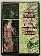 Mixed Media Collage Art Card ACEO ATC Inchie OOAK Acrylic Print To Dream