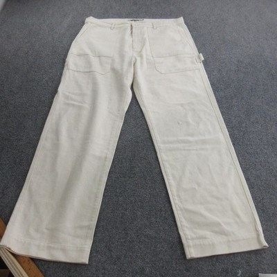 Shades Of Grey By Micah Cohen Pants Mens 38 White Carpenter Workwear Canvas