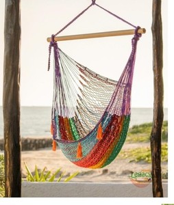 XL Mayan Hammock Chair Swing Handwoven Multi-Color Cotton Rope Indoor Outdoor