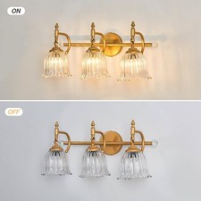 3 Light Bathroom Vanity Light Fixtures Over Mirror Brushed Gold