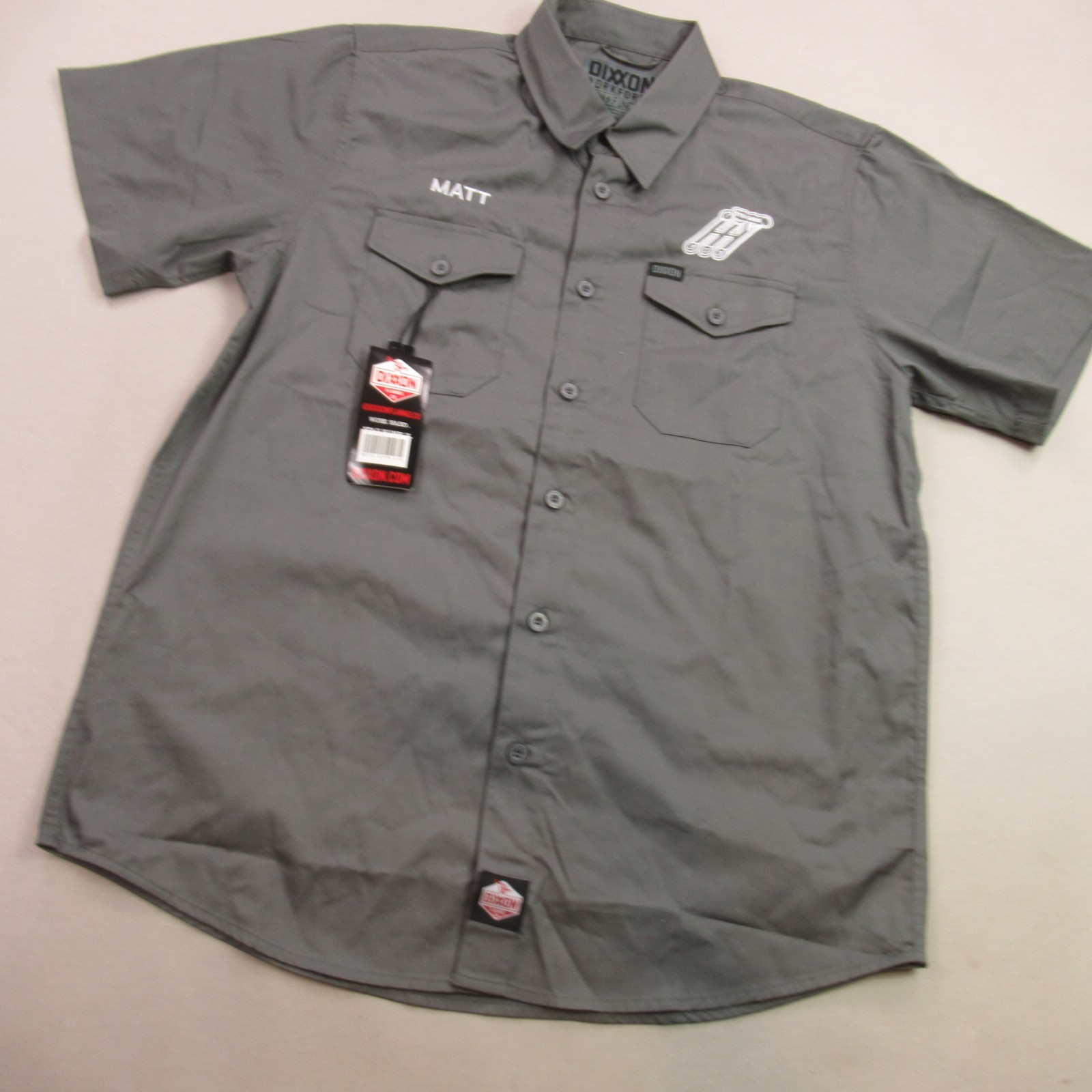 Dixxon Shirt Mens Large Short Sleeve Button Up Pockets Lightweight Casual image 2