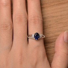 1.95Ct Lab Created Sapphire Women Ring For Gift 925 Silver White Gold Plated