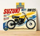 1977 Suzuki RM125 Metal Tin Sign Vintage Motocross Garage Poster 20x30cm