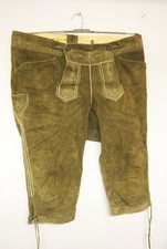 Beckert Vintage Lederhose Kniebund mit Stickerei gr&uuml;n Top Zustand Gr.54