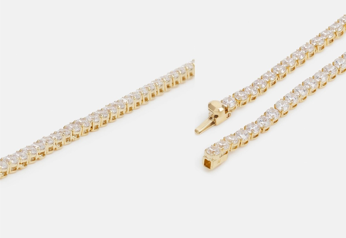 New in Gift Box SWAROVSKI 5681795 Gold White Crystal Matrix Tennis