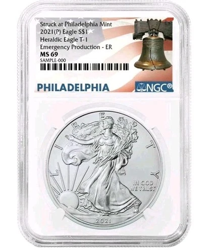 2021 (P) American Silver Eagle NGC MS69 - EMERGENCY PRO. (ER) LIBERTY BELL 🔔