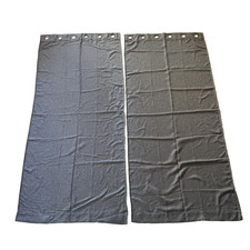 Grey Double Layer Blackout Curtain w/Overlay, Thermal Insulated 84x36, 2 Panels