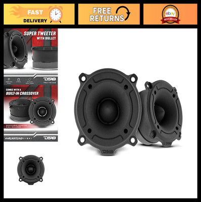 High-Power 1'' Super Tweeter Pair - 300W Max, Aluminum Frame, 4 Ohm, Built-In Cro