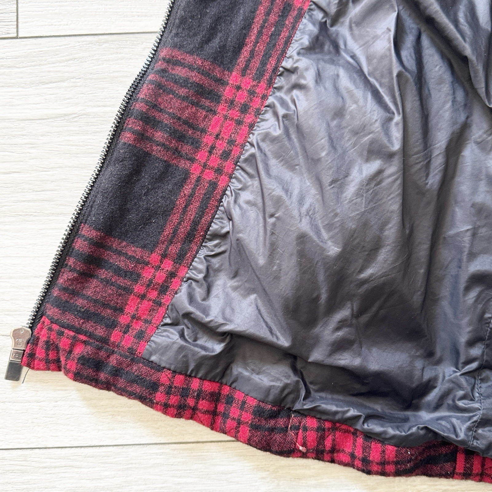 Pendleton Womens XS Red Black Plaid Wool Duffle T… - image 8