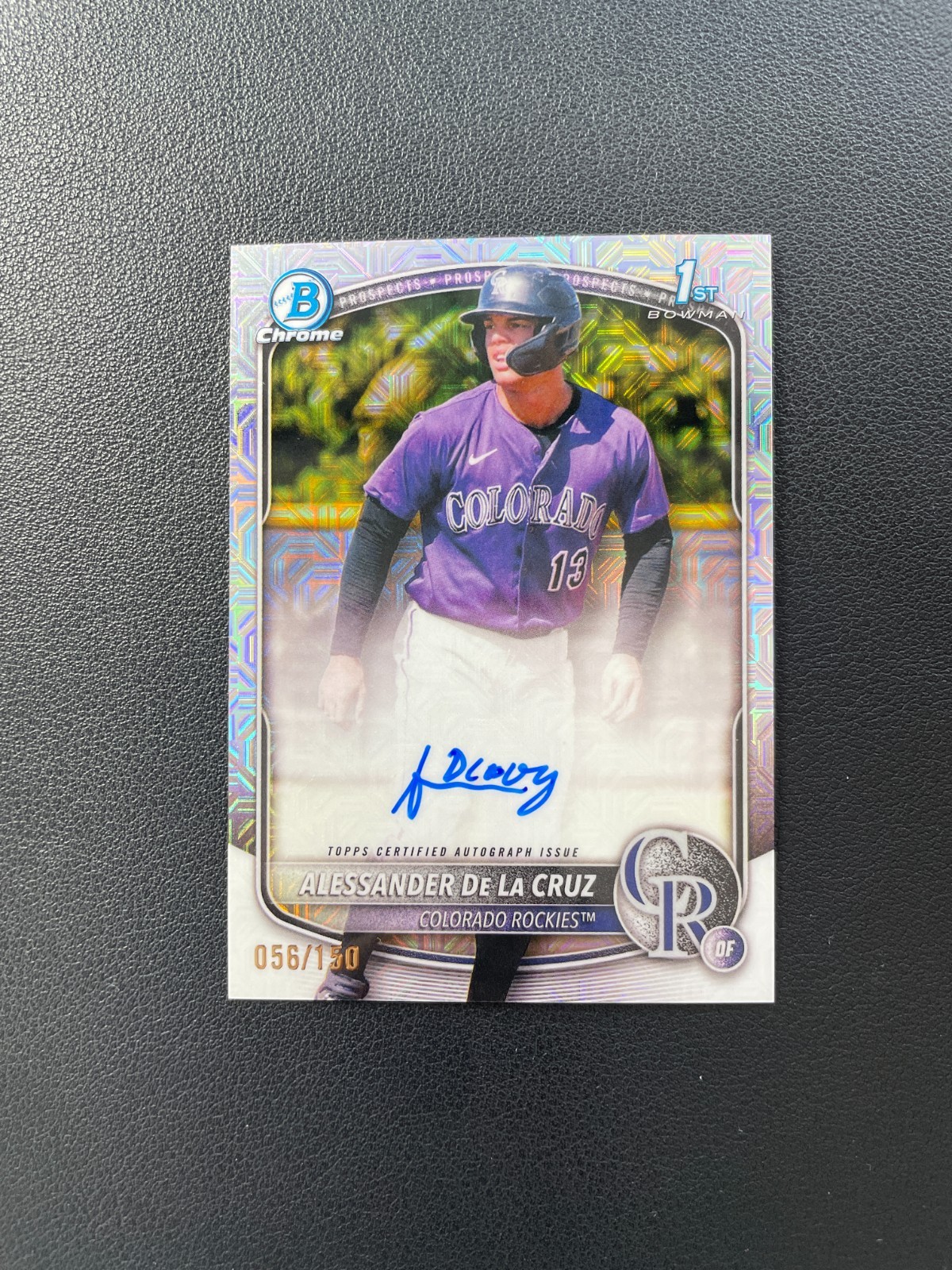 2025 Bowman Chrome #CPA-AD Alessander De La Cruz 1st HTA Choice Auto 056/150 DEL