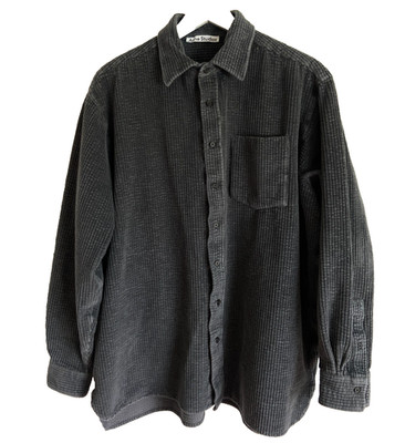 ACNE STUDIOS Corduroy Stretch Cotton Over Shirt Jacket Men's 48 - Charcoal Gray