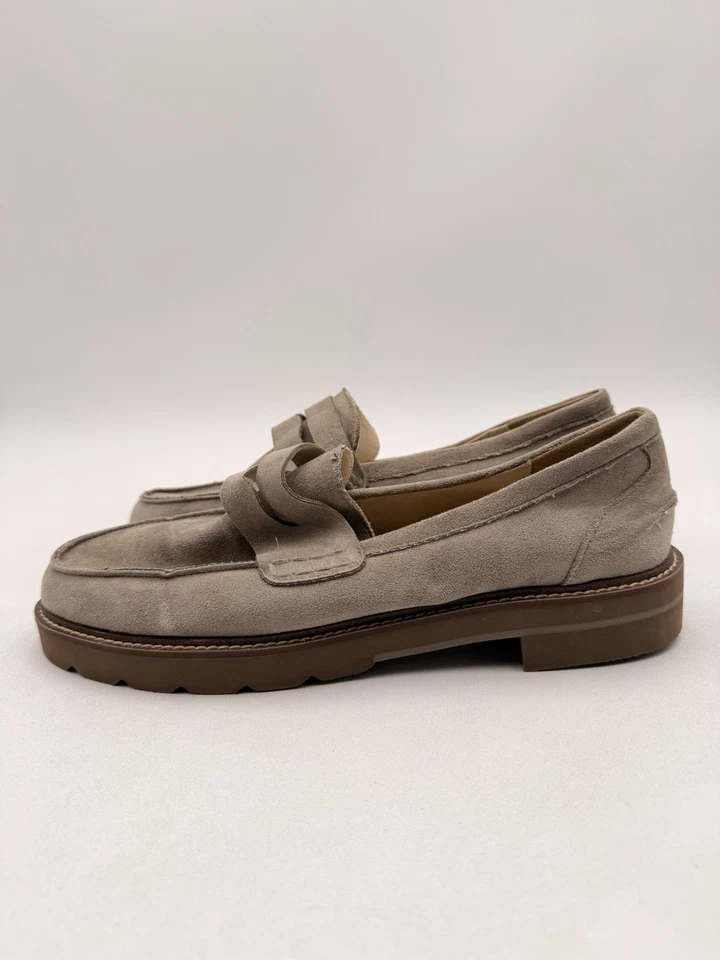 Mocasines Anne Klein EVERLY de tela gris sin cordones sin usar, punta Penny para mujer talla 8,5 M Foto 3 de 4