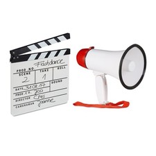 Film set 10 Watt Film-Set mit Megafon Regieklappe Set Flüstertüte Set laut