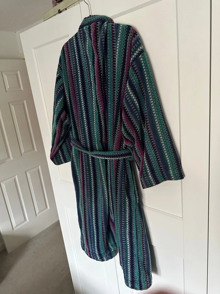 Vestido Missoni raro luxo casa roupão tamanho grande L verde roxo cores - Imagem 2 de 4