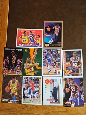 ''MAGIC' JOHNSON - **Premium Lot of 10 Different (1 Ins)** - Lakers - (NRMT-MINT)