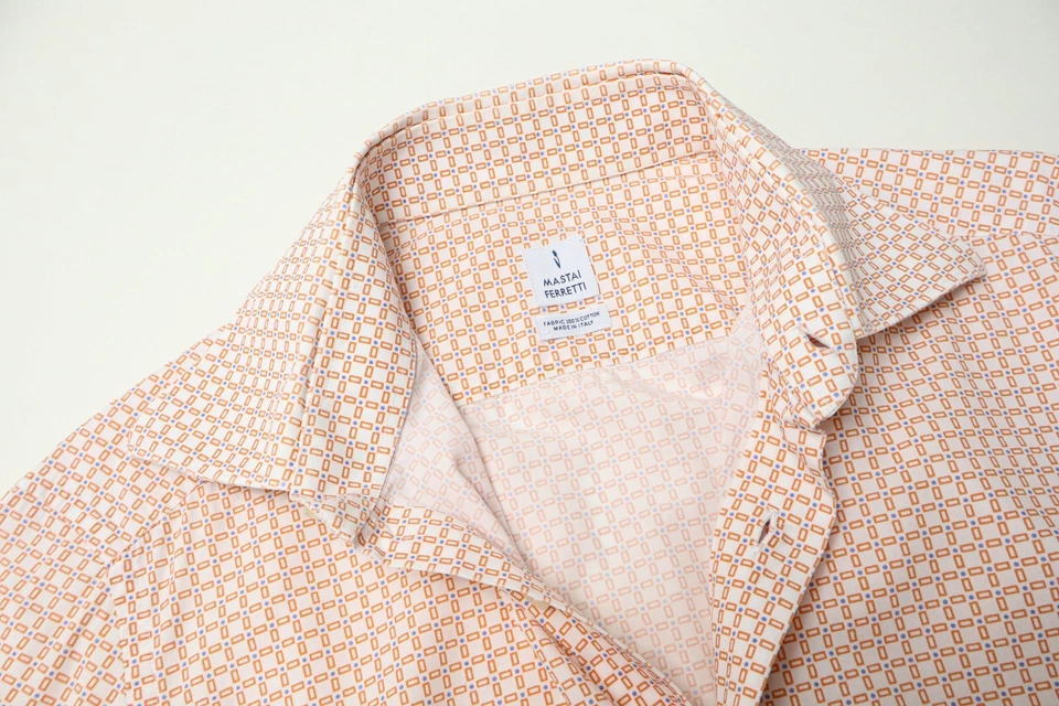 Camisa Mastai Ferretti Hombre 15 3/4/40 Estampada Con Botones Y Cuello Foto 4 de 4