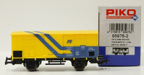 PIKO 95976-2 H0 1:87 Güterwagen Dienstwagen Analog DC Gelb Blau | Condition: Neu