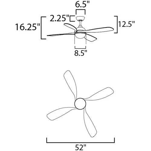 Maxim Lighting 88811WNBK Bola 52 inch Walnut and Black Indoor Ceiling Fan - Picture 4 of 4
