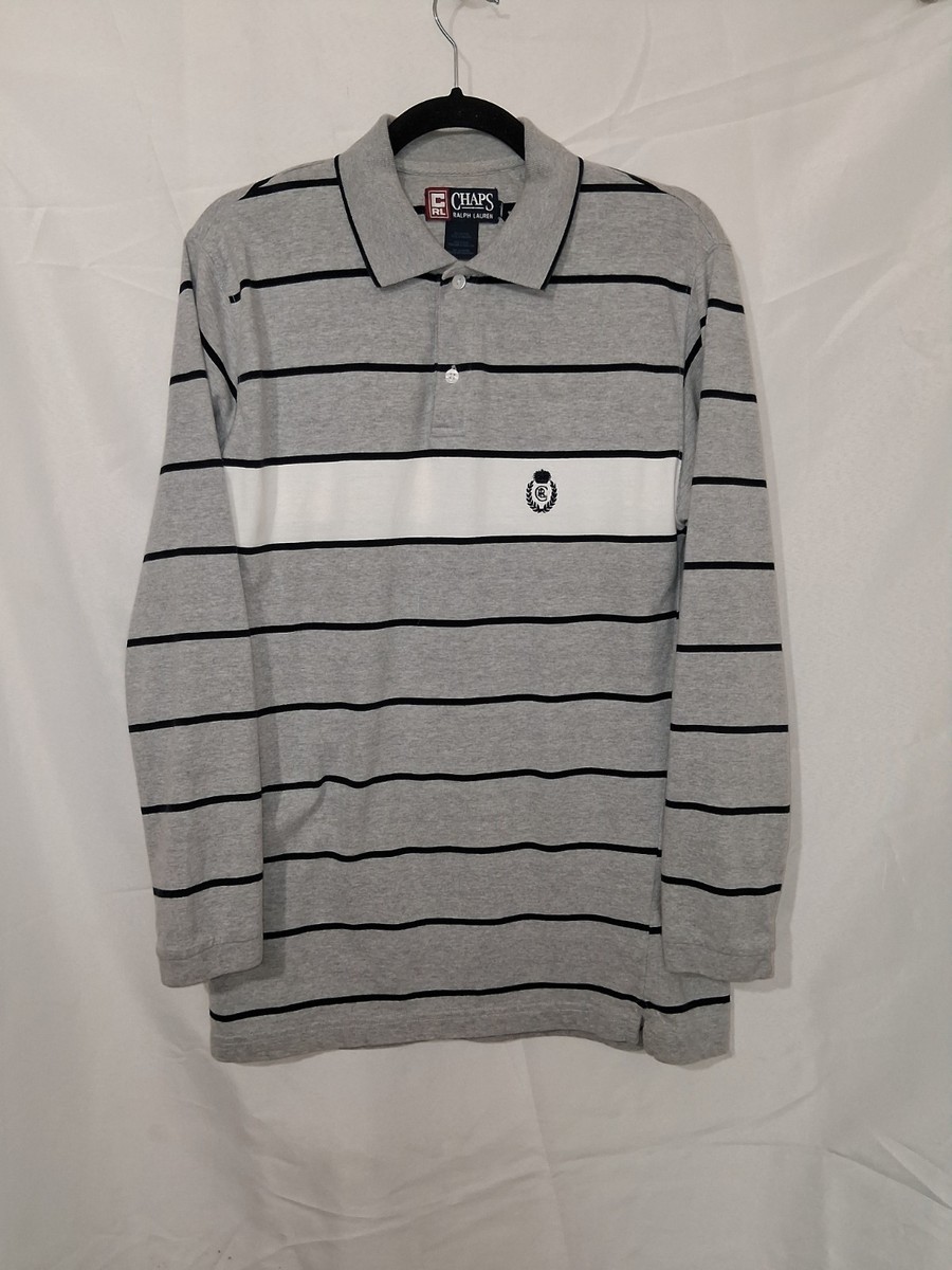 Vintage 90s Y2K Chaps Ralph Lauren Polo Shirt Mens Small Gray