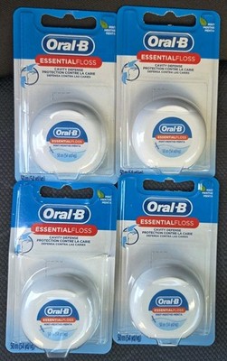 Oral-B Essential Dental Floss Cavity Defense Protection Mint 50 Meter 4 Pack New