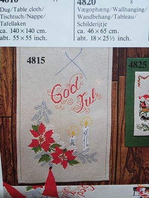 Scharco Broderi  Sweden Poinsettia Christmas Table runner Kit