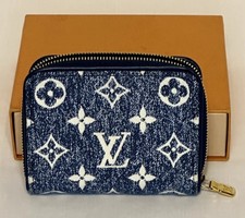 Louis Vuitton Jean Denim Blue Zippy Coin Card Wallet For Bag BRAND NEW