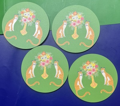 Coasters Set of 4 Cork Coasters for Drinks Colorful Drink Coasters