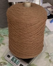 Huge Cone of Worsted WOOL YARN Neutral MEDIUIM BROWN Color 4 b 9 ounces