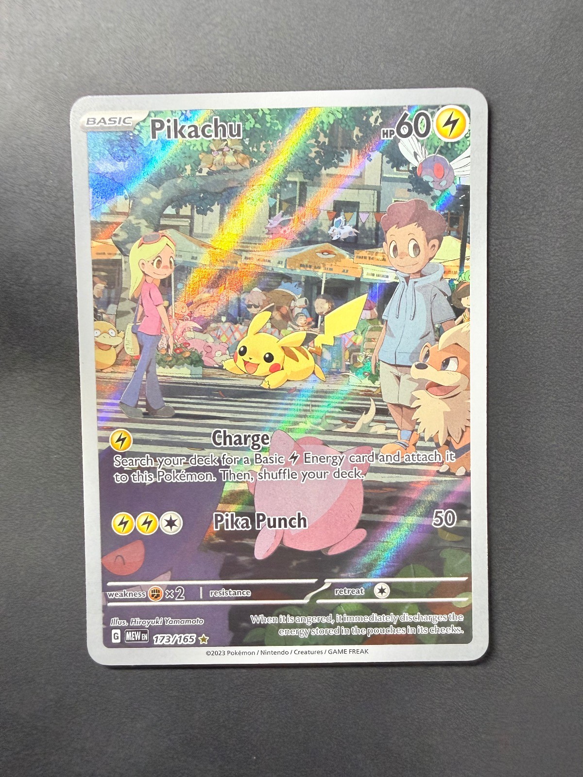 Pikachu 173/165 Illustration Rare 151 Pokemon Holo Near Mint