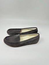 Vionic McKenzie Moccasinc Slippers in a charcoal grey suede color sz 8