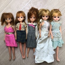TAKARA Licca chan 5 pieces bulk sale Showa retro vintage dress-up doll used LOT